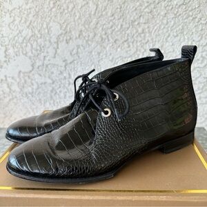Rag & Bone  Audrey black croco eather desert boot womens 8
